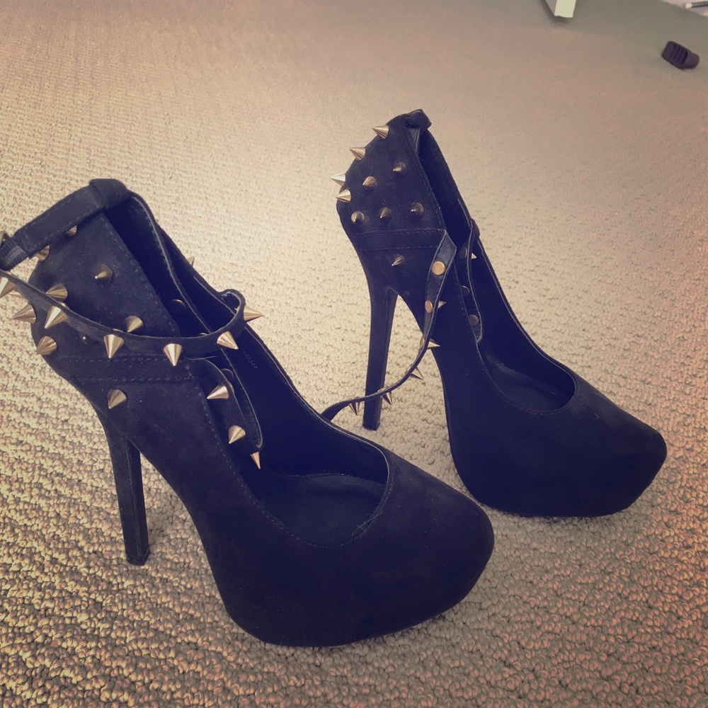 Black spiked heels